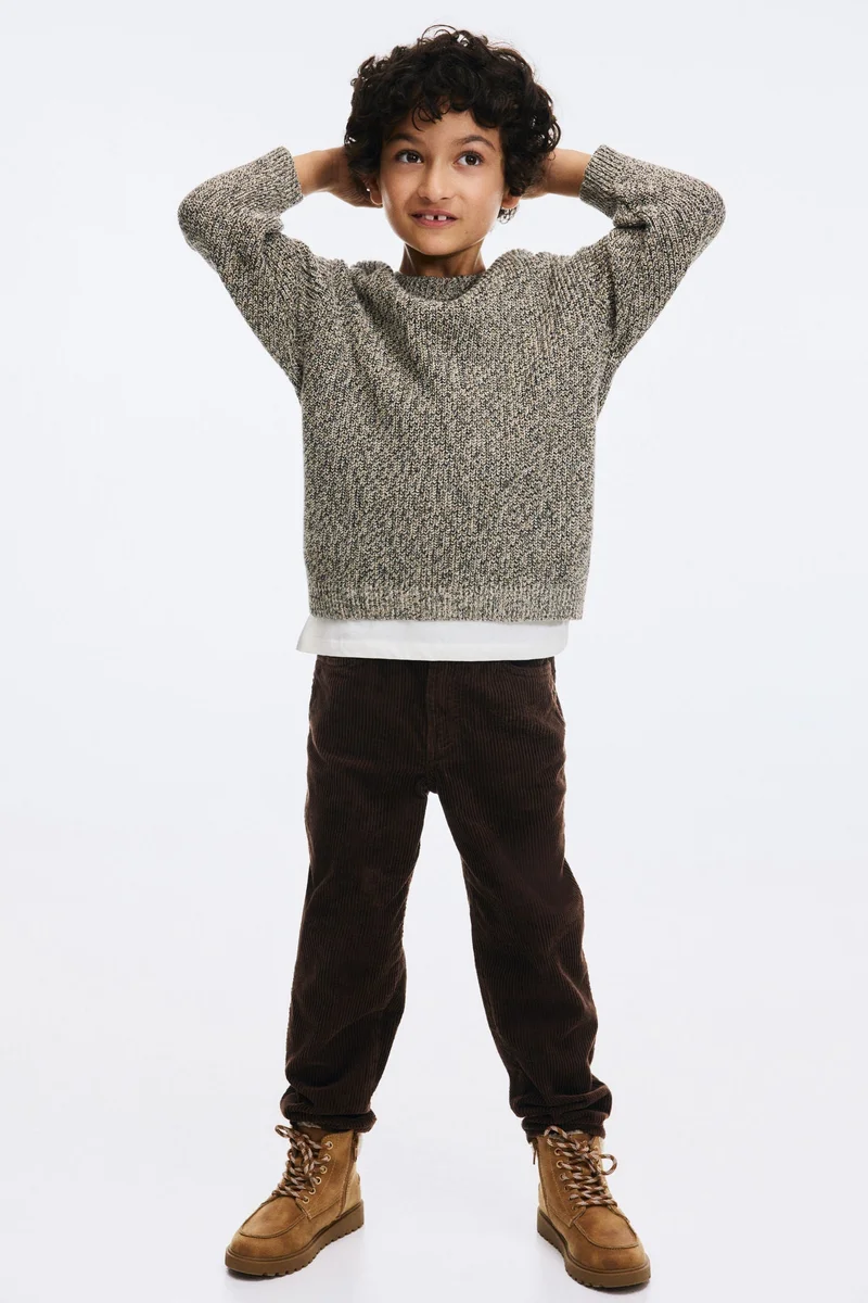 اتش اند ام بنطلون من قطن الكوردروي